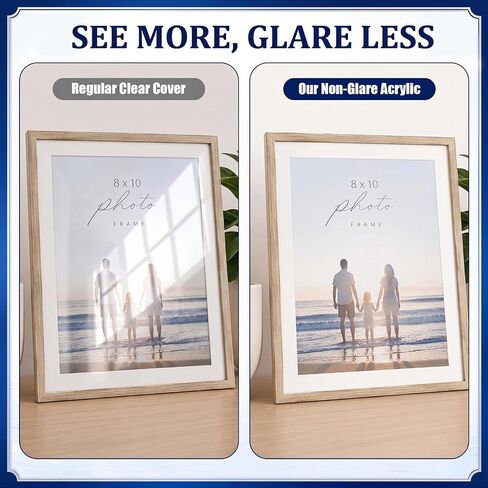 Junkin 6 Pack Non-Glare Acrylic Sheet for Picture Frame 8x10 Inch Glass Replacement Clear Plastic Cast Transparent Plexi Glass UV Shatter Resistant Cover Board for Craft Project DIY Display in Kuwait