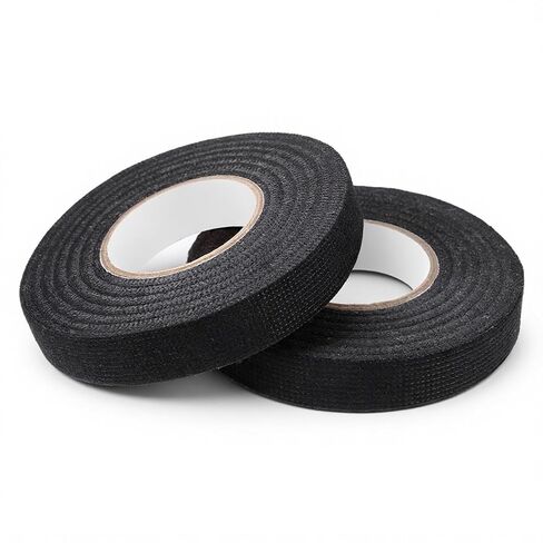 2-Pack Wire Harness Tape, Cloth Electrical Tape Black Electric Self-Adhesive Fabric Tapes Wiring Loom Harness for Automobile Electrical Harnesses Wrap Noise Damping Protection Insulation in Kuwait
