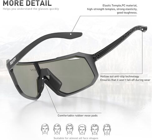 نظارات SCVCN لركوب الدراجات نظارات شمسية رياضية للنساء والرجال والدراجات MTB UV400 حماية للجري والدراجات الجبلية والبيسبول وركوب الدراجات نظارات ركوب BMX وصيد الأسماك والجري وركوب الجولف والقيادة البيسبول 502 in Kuwait