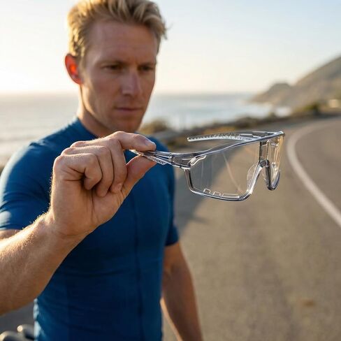 Photochromic Cycling Glasses for Men Women – UV400 Bike Glasses with Transition Lenses, Light to Dark Riding Glasses for MTB, Running, Fishing & Baseball – Clear to Dark Bicycle Glasses in Kuwait