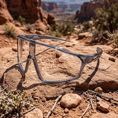 Photochromic Cycling Glasses for Men Women – UV400 Bike Glasses with Transition Lenses, Light to Dark Riding Glasses for MTB, Running, Fishing & Baseball – Clear to Dark Bicycle Glasses in Kuwait