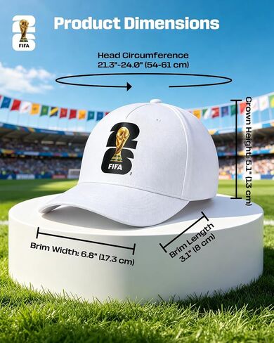 2026 FIFA World Cup Baseball Cap, Breathable Comfortable Unisex Soccer Hat for Stadium, Game Day, Watch Party, Outdoor Sports and Daily Wear.White in Kuwait