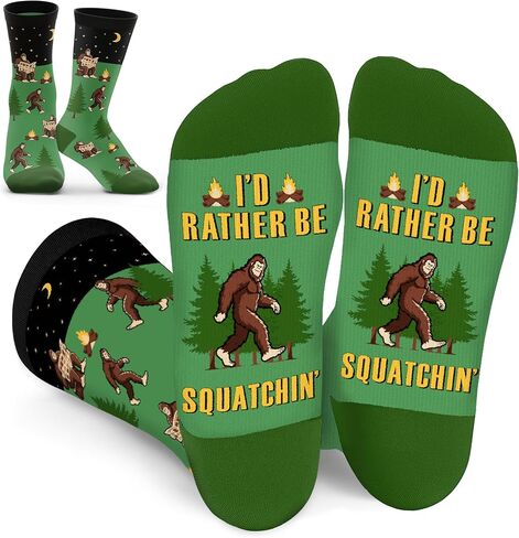 هدايا ZAGKOO Bigfoot للرجال والنساء - جوارب مضحكة Sasquatch، Hide and Seek - فكرة هدية لعشاق Bigfoot في عيد الميلاد، جورب مبتكر in Kuwait