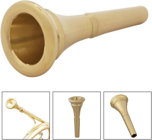 Luxshiny Pure Copper French Horn Mouthpiece Replacement, Professional Brass Instrument Accessory for Beginners and Players, Gold Tone Horn Part Suitable for Music Performance in Kuwait