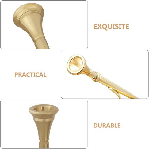 Luxshiny Pure Copper French Horn Mouthpiece Replacement, Professional Brass Instrument Accessory for Beginners and Players, Gold Tone Horn Part Suitable for Music Performance in Kuwait