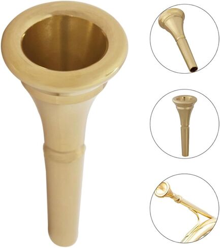Luxshiny Pure Copper French Horn Mouthpiece Replacement, Professional Brass Instrument Accessory for Beginners and Players, Gold Tone Horn Part Suitable for Music Performance in Kuwait