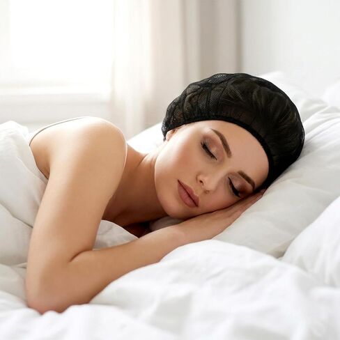 4 PCS Mesh Sleep Bonnet for Sleepings, Fine Mesh Hair Nets for Sleeping Night Curly Hair Nets Sleeping Cap Breathable Meshs Hairs Snoods Meshs Hairs Net for Thick, Long, Short or Curly (Black, Pink) in Saudi Arabia