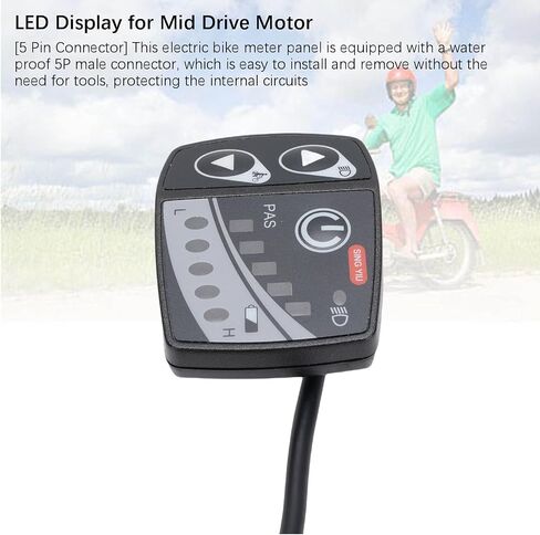 Tissting LED عرض متر لBBS0102B G320 G340 منتصف محرك المحرك، 5 دبوس موصل لوحة الدراجة الكهربائية مع الجهد واسعة 250W 1000W UART بروتوكول المقود العرض in Kuwait