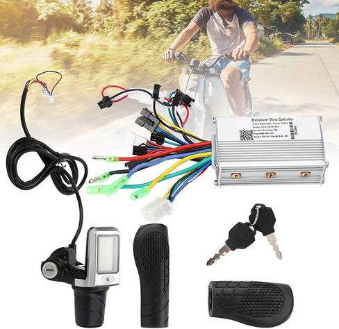 Luocute Universal Electric Bike Controller LCD Meter Kit, 36 48 60 72 84V Automatic Voltage Identification with Real Time Voltage Rotation for Electric Bicycle Scooter Tricycle in Kuwait