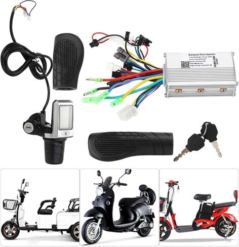 Luocute Universal Electric Bike Controller LCD Meter Kit, 36 48 60 72 84V Automatic Voltage Identification with Real Time Voltage Rotation for Electric Bicycle Scooter Tricycle in Kuwait