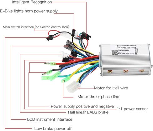 Luocute Universal Electric Bike Controller LCD Meter Kit, 36 48 60 72 84V Automatic Voltage Identification with Real Time Voltage Rotation for Electric Bicycle Scooter Tricycle in Kuwait