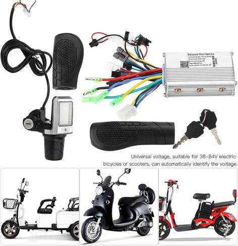 Luocute Universal Electric Bike Controller LCD Meter Kit, 36 48 60 72 84V Automatic Voltage Identification with Real Time Voltage Rotation for Electric Bicycle Scooter Tricycle in Kuwait