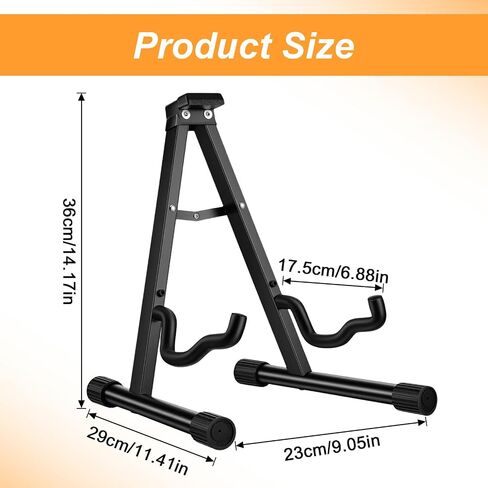2-Pack A-Frame Folding Guitar Stand, Electric Guitar Stand with Non-Slip Rubber & Foam Arms for Acoustic, Bass, Ukulele, Banjo - Easy Assembly in Kuwait