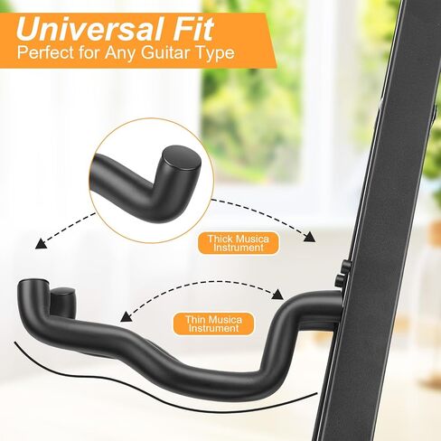 2-Pack A-Frame Folding Guitar Stand, Electric Guitar Stand with Non-Slip Rubber & Foam Arms for Acoustic, Bass, Ukulele, Banjo - Easy Assembly in Kuwait