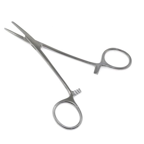 2PCS Stainless Steel Locking Tweezers 12.5cm Curved/Straight Tips Fishing Hemostat Hook Remover Pliers for Sewing Fishing Cactus Trimming in Kuwait