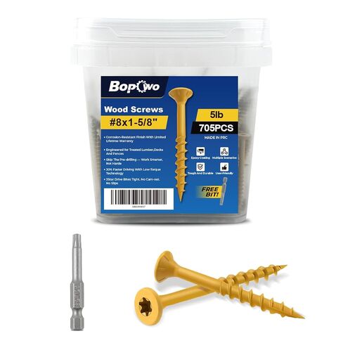 #10 x 4 Deck Screws Wood Screws, Torx Flat-Head Exterior Screws, T25 Star Bit Included(365PCS 5LB Box) in Kuwait