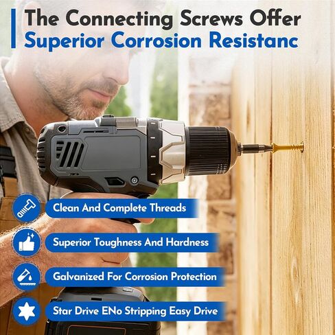 #10 x 4 Deck Screws Wood Screws, Torx Flat-Head Exterior Screws, T25 Star Bit Included(365PCS 5LB Box) in Kuwait