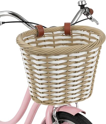Bike Basket Woven Basket Front Handlebar Wicker Bicycle Basket with Adjustable Straps for Women Cruiser City Bicycle Multiple Colors to Choose in Kuwait