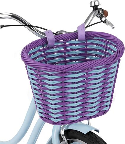 Bike Basket Woven Basket Front Handlebar Wicker Bicycle Basket with Adjustable Straps for Women Cruiser City Bicycle Multiple Colors to Choose in Kuwait