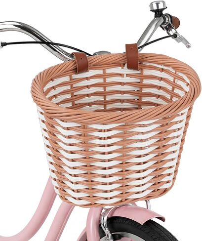 Bike Basket Woven Basket Front Handlebar Wicker Bicycle Basket with Adjustable Straps for Women Cruiser City Bicycle Multiple Colors to Choose in Kuwait
