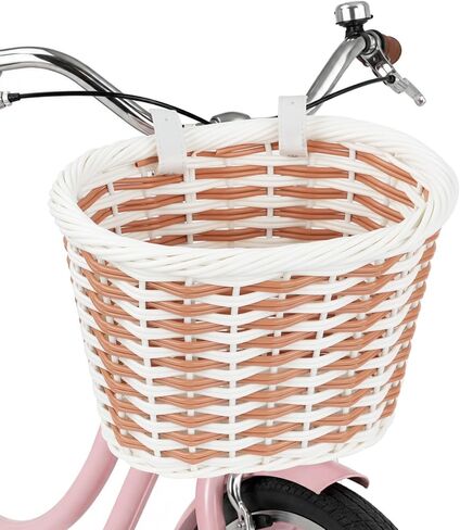 Bike Basket Woven Basket Front Handlebar Wicker Bicycle Basket with Adjustable Straps for Women Cruiser City Bicycle Multiple Colors to Choose in Kuwait