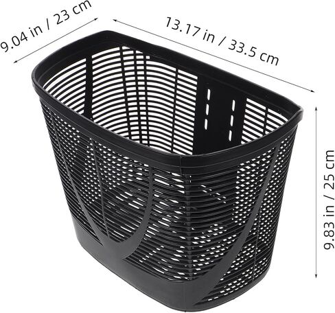 Ciieeo Front Bike Basket for Electric Bicycle and Mobility Scooter, Sturdy Plastic Handlebar Storage Basket, Black Universal Bike Cargo Rack for Urban Riding and Grocery Shopping in Kuwait