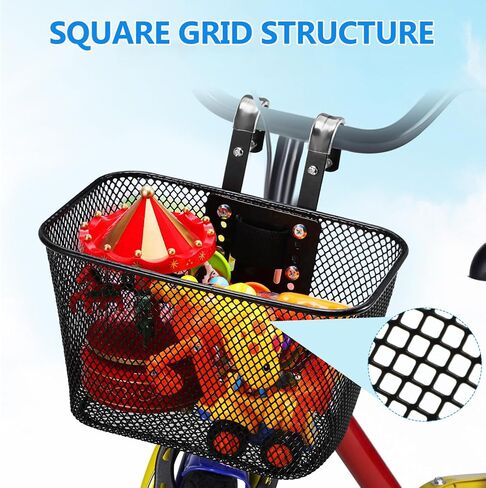 سلة دراجة أمامية عالمية مقاس 10.23 × 6.69 × 6.10 بوصة حامل تخزين شبكي للدراجات مع تصميم جيد التهوية للتركيب الآمن مثالي للضروريات اليومية والتنقل in Kuwait