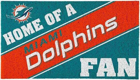 Team Sports America Miami Dolphins, Officially Licensed Door Mat 28 x 16 Inches Indoor Outdoor Sports Fan Rug in Kuwait