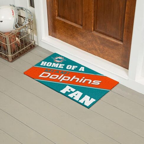 Team Sports America Miami Dolphins, Officially Licensed Door Mat 28 x 16 Inches Indoor Outdoor Sports Fan Rug in Kuwait