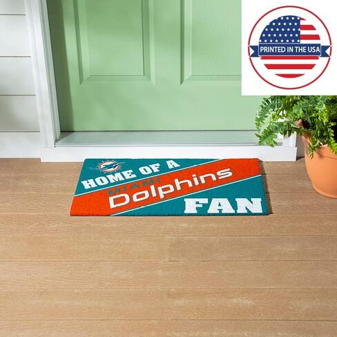 Team Sports America Miami Dolphins, Officially Licensed Door Mat 28 x 16 Inches Indoor Outdoor Sports Fan Rug in Kuwait