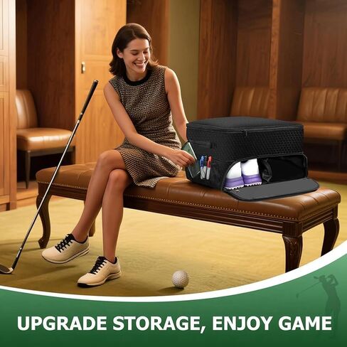 Golf Trunk Organizer for Saab 9-3 Turbo X 2008, 2 Layer Storage with Shoe Compartment, Car Locker for Balls, Tees and Accessories in Kuwait