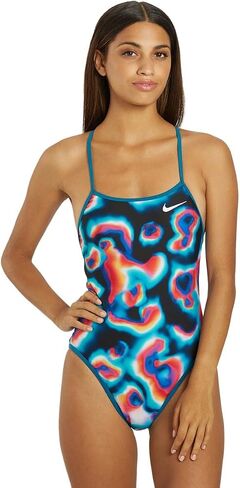 Nike Women's HydraStrong Multi Print Reversible Tie Back One Piece Swimsuit Multi in Kuwait