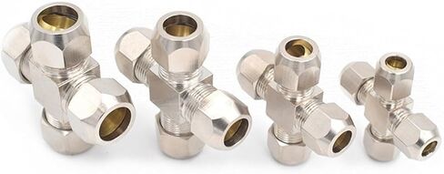 4 6 8 10 12mm Pipe OD 4way Brass Oil Compression Tube Pipe Fittings Connector(OD Tube 6mm) in Kuwait