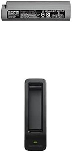 بطارية Shure GLX-D+ ثنائية النطاق SB904 ليثيوم أيون قابلة للشحن مع ما يصل إلى 12 ساعة من وقت التشغيل، متوافقة مع الأنظمة اللاسلكية الرقمية GLXD+ + شاحن مزلق للبطارية أحادية النطاق GLX-D+ in Kuwait