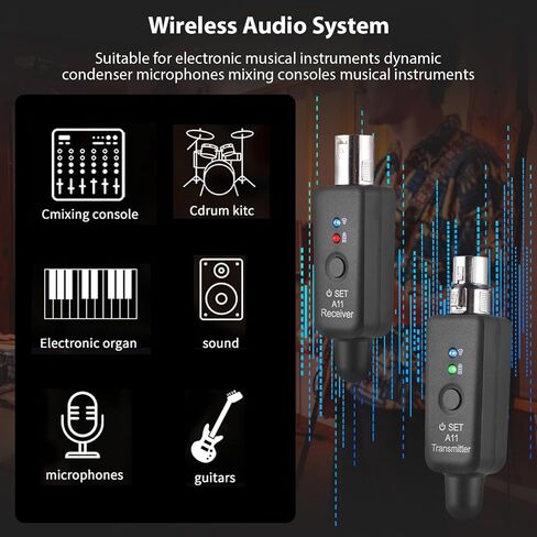 2.4G ميكروفون لاسلكي Xlr الارسال والاستقبال نظام ميكروفون لاسلكي قابل للشحن لخلاط الصوت الغيتار الكهربائي باس أجهزة إرسال الميكروفون الديناميكي اللاسلكي in Kuwait