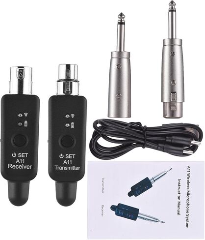 2.4G ميكروفون لاسلكي Xlr الارسال والاستقبال نظام ميكروفون لاسلكي قابل للشحن لخلاط الصوت الغيتار الكهربائي باس أجهزة إرسال الميكروفون الديناميكي اللاسلكي in Kuwait