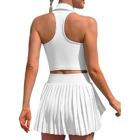 ATTRACO Women Tennis Dress with Built-in Bra and Shorts Spaghetti Strap Sleeveless Golf Skirt Set in Saudi Arabia