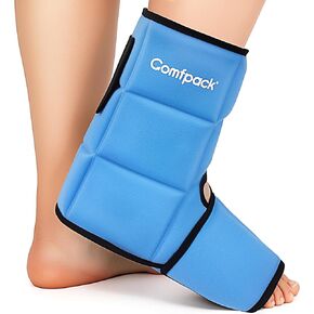 Ankle Ice Pack Wrap for Swelling with Segmented Design, Evenly Distributed Gel Ice Boot Hot Cold Therapy for Foot Surgery, Sprained Ankle and Heels, Plantar Fasciitis, Achilles Tendonitis in Kuwait