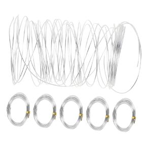 Mipcase 6 Rolls 1mm Diameter Silver Aluminum Wire for Flower Arrangement and Garland Crafts, Flexible Floral Wire for Sculpting, Plant Training, and DIY Decoration in Saudi Arabia