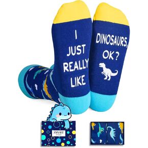 Zmart Unisex Funny Dinosaur Socks for Women Crazy Dino Socks Men, Novelty Dinosaur Gifts for Boys Dino Gifts Girls, Dinosaur Dark Blue, M in Kuwait