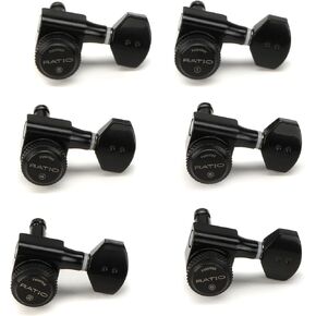 Graph Tech PRL-8721-B0 Ratio 6 In-Line Electric Guitar Locking Machine Heads - Mini Contemporary Style/Black Finish in Saudi Arabia