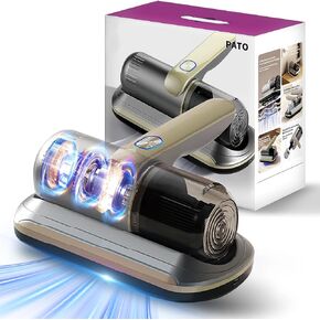 PATO Mattress Vacuum Cleaner, Wireless Handheld Bed Vacuum Cleaner with UV-C Light, HEPA Filter and Ultrasonic Vibration, 12KPa, Suitable for Beds, Sofas, Car Seats, Carpets (Purple) in Saudi Arabia