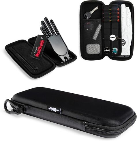 Platypus Golf Co. Golfing Caddie EVA Travel Case Organizer with Bamboo Tees & Ball Marker - Hand Reversible Hinging Glove Shaper & Holder, Mesh Pocket & Storage Slots, Golfers Cases for Men & Women in Saudi Arabia