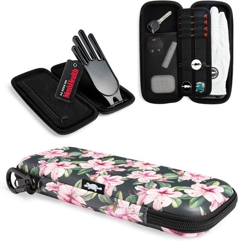 Platypus Golf Co. Golfing Caddie EVA Travel Case Organizer with Bamboo Tees & Ball Marker - Hand Reversible Hinging Glove Shaper & Holder, Mesh Pocket & Storage Slots, Golfers Cases for Men & Women in Saudi Arabia
