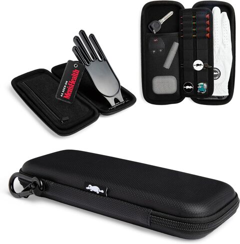 Platypus Golf Co. Golfing Caddie EVA Travel Case Organizer with Bamboo Tees & Ball Marker - Hand Reversible Hinging Glove Shaper & Holder, Mesh Pocket & Storage Slots, Golfers Cases for Men & Women in Saudi Arabia
