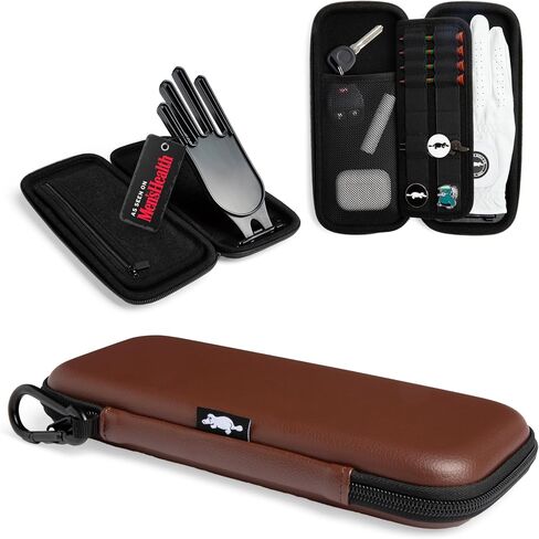 Platypus Golf Co. Golfing Caddie EVA Travel Case Organizer with Bamboo Tees & Ball Marker - Hand Reversible Hinging Glove Shaper & Holder, Mesh Pocket & Storage Slots, Golfers Cases for Men & Women in Saudi Arabia