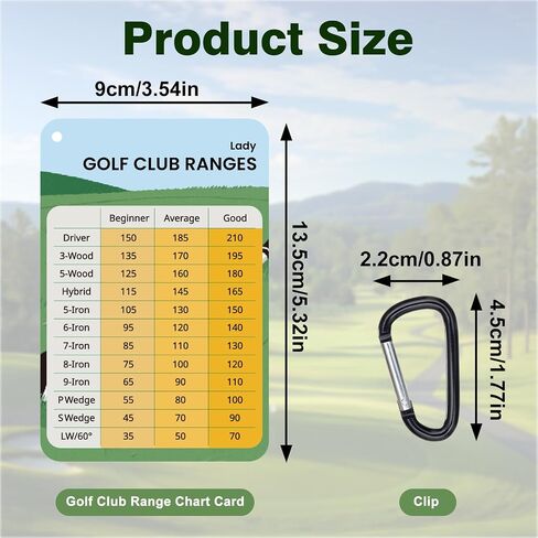 2 Pack Golf Club Distance Card, Waterproof Yardage Chart Card, Credit Card Size and Easy Carry, Quick Reference Guide with Clip, Golf Bag Accessories for Men Women Golfers | Durable、Hassle-Free、Pocket-Sized、Great Gift in Kuwait