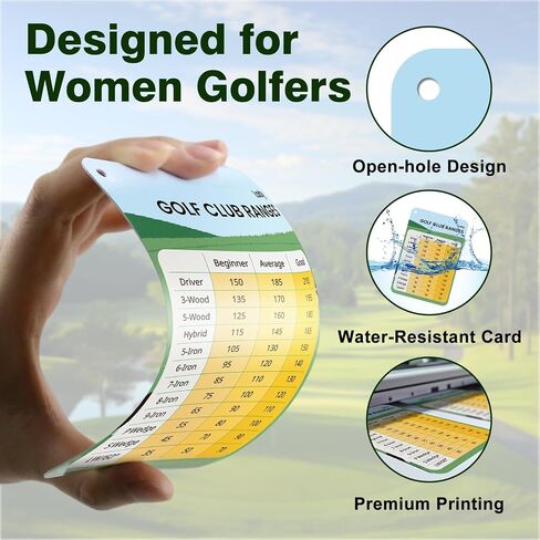 2 Pack Golf Club Distance Card, Waterproof Yardage Chart Card, Credit Card Size and Easy Carry, Quick Reference Guide with Clip, Golf Bag Accessories for Men Women Golfers | Durable、Hassle-Free、Pocket-Sized、Great Gift in Kuwait