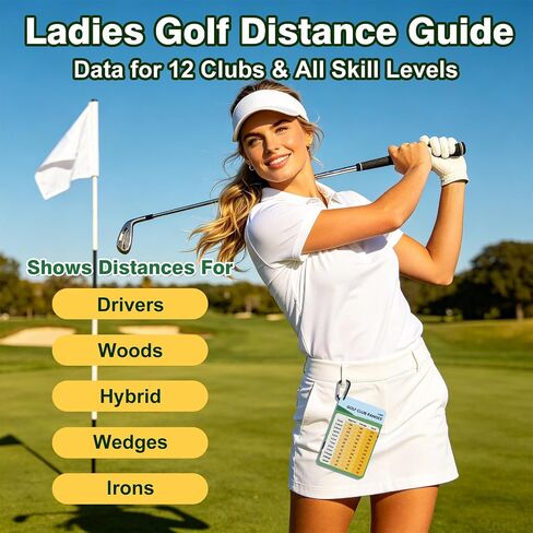 2 Pack Golf Club Distance Card, Waterproof Yardage Chart Card, Credit Card Size and Easy Carry, Quick Reference Guide with Clip, Golf Bag Accessories for Men Women Golfers | Durable、Hassle-Free、Pocket-Sized、Great Gift in Kuwait