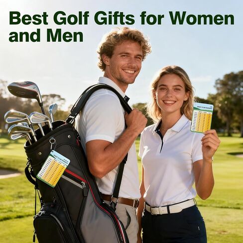 2 Pack Golf Club Distance Card, Waterproof Yardage Chart Card, Credit Card Size and Easy Carry, Quick Reference Guide with Clip, Golf Bag Accessories for Men Women Golfers | Durable、Hassle-Free、Pocket-Sized、Great Gift in Kuwait
